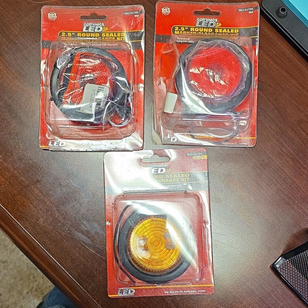 LED Replacement Light W/grommet. 2 Red, 1 Amber